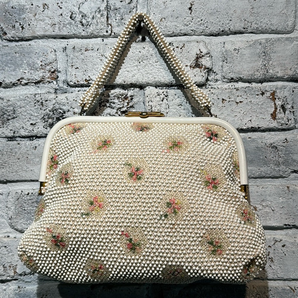 Beaded Floral Handbag Purse - Picture 8 of 15